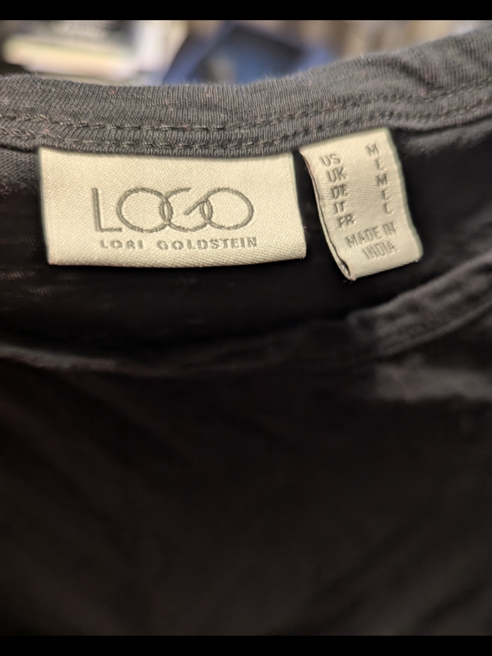 LOGO by Lori Goldstein Black Ruffle-Hem Tunic Top - Picture 2 of 4